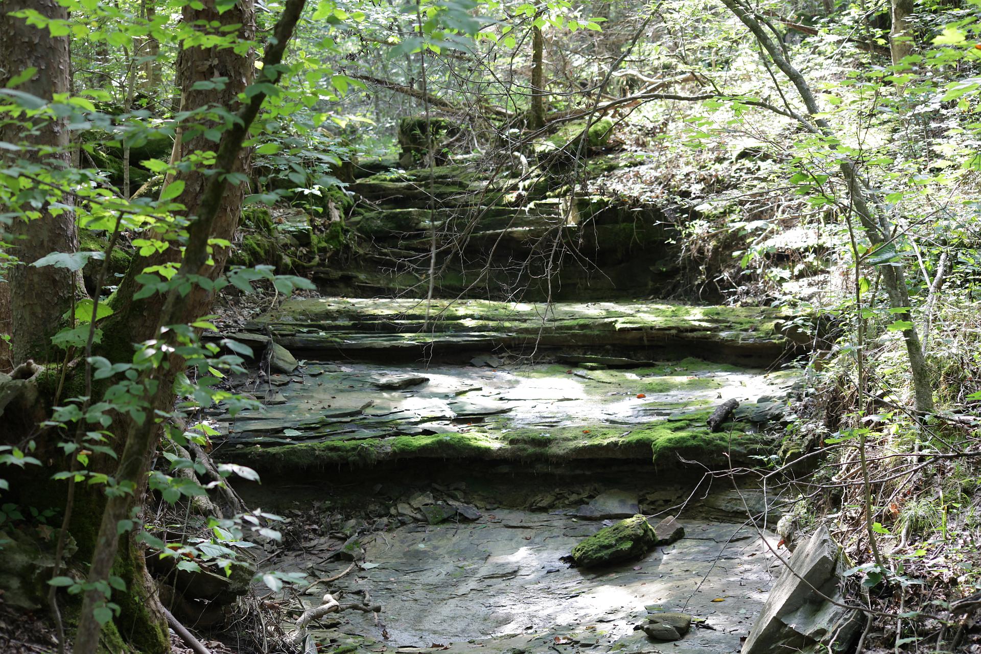 Dry stepped waterfall in Kentucky